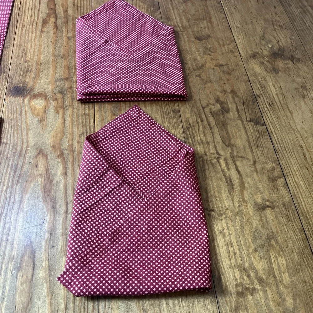 Crate And Barrel 2 Placemats 2 Napkins Christmas Tree And Checks